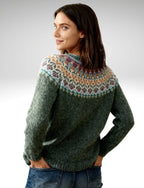 VEUGER MODEHOUS Yoke Pullover — Moosgrön Flerfärgad