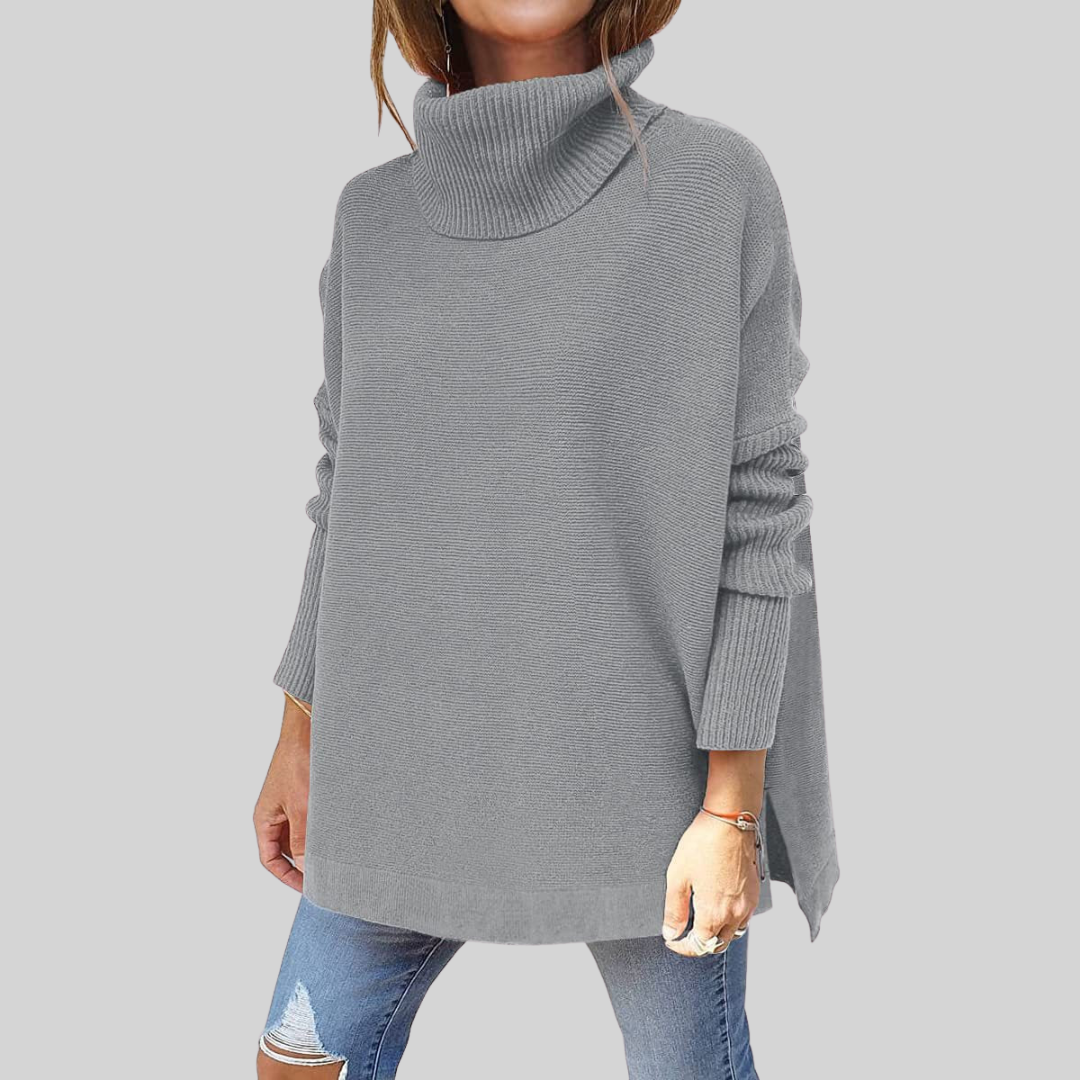 ANNELISE I Oversize Tröja med Rullkrage