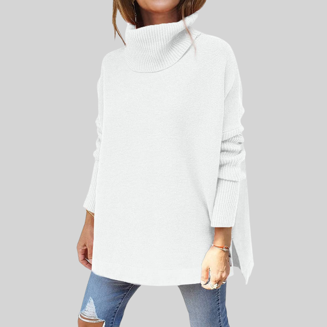 ANNELISE I Oversize Tröja med Rullkrage