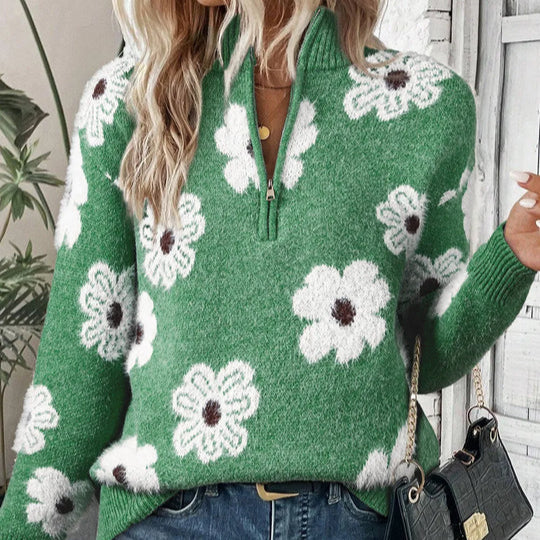 BLOOM | Tröja med dragkedja i kragen