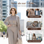 Elegant 3-delat set med lång cardigan, topp och byxor