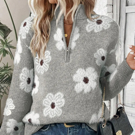 BLOOM | Tröja med dragkedja i kragen