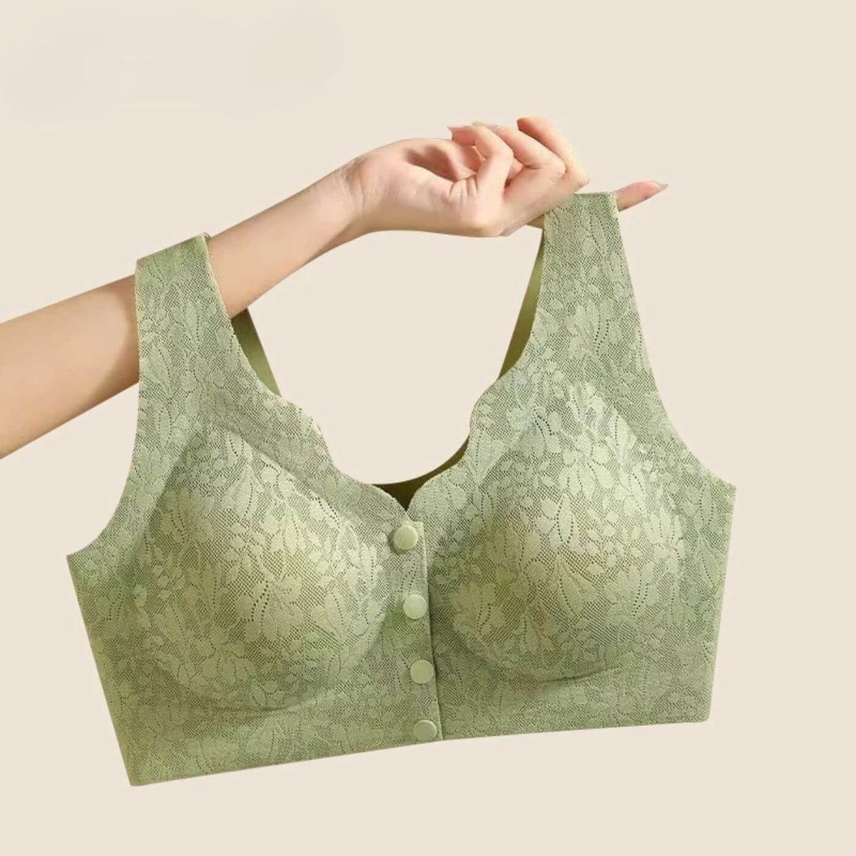 ComfyLift™ – Trådlös Vadderad BH med Frontknäppning för Komfort