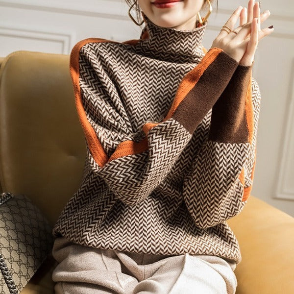 Lindemann Atelier | Malou – Rullkragepullover med kontraststripes