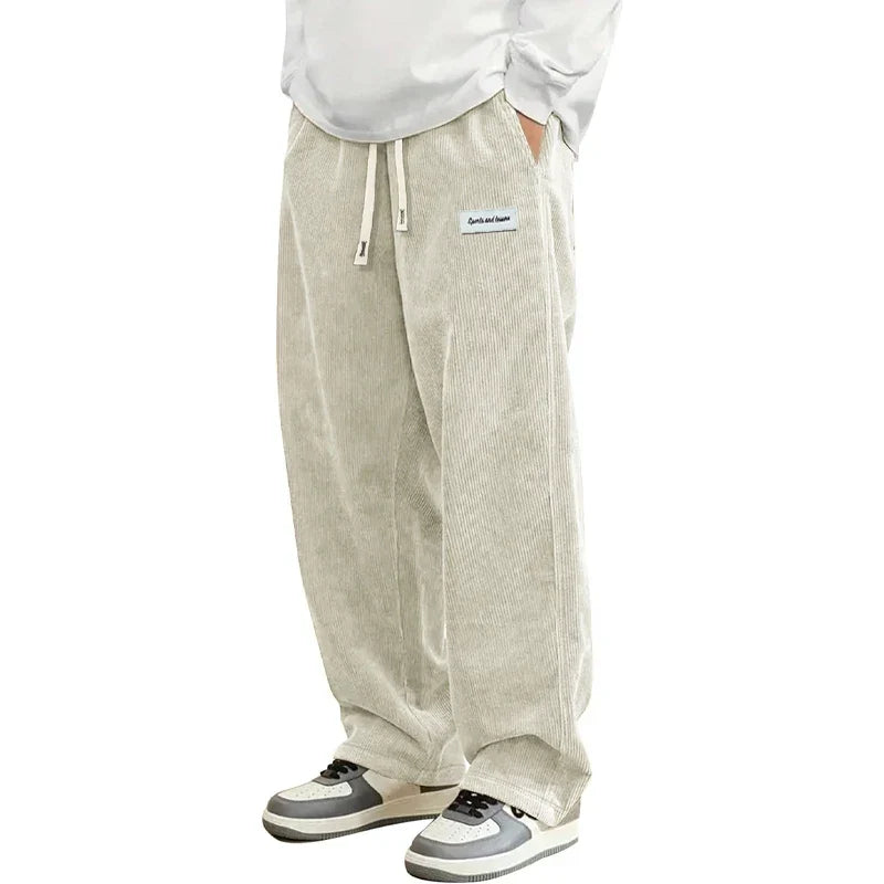 Herren Lockere Corduroy Baggy-byxor