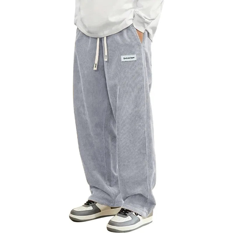 Herren Lockere Corduroy Baggy-byxor