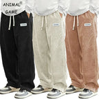 Herren Lockere Corduroy Baggy-byxor
