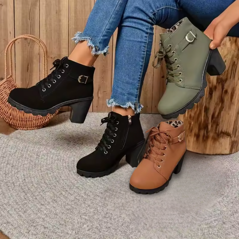 Lorena™| Ankelstövlar i läderlook | Premium Edition